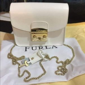 Furla white crossbody bag